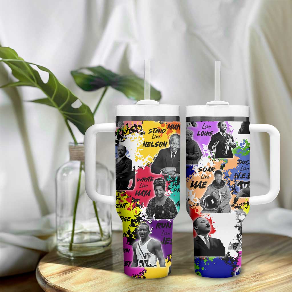 Black History Month Tumbler With Handle African American Paint Splashes