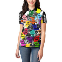 Black History Month Women Polo Shirt African American Paint Splashes