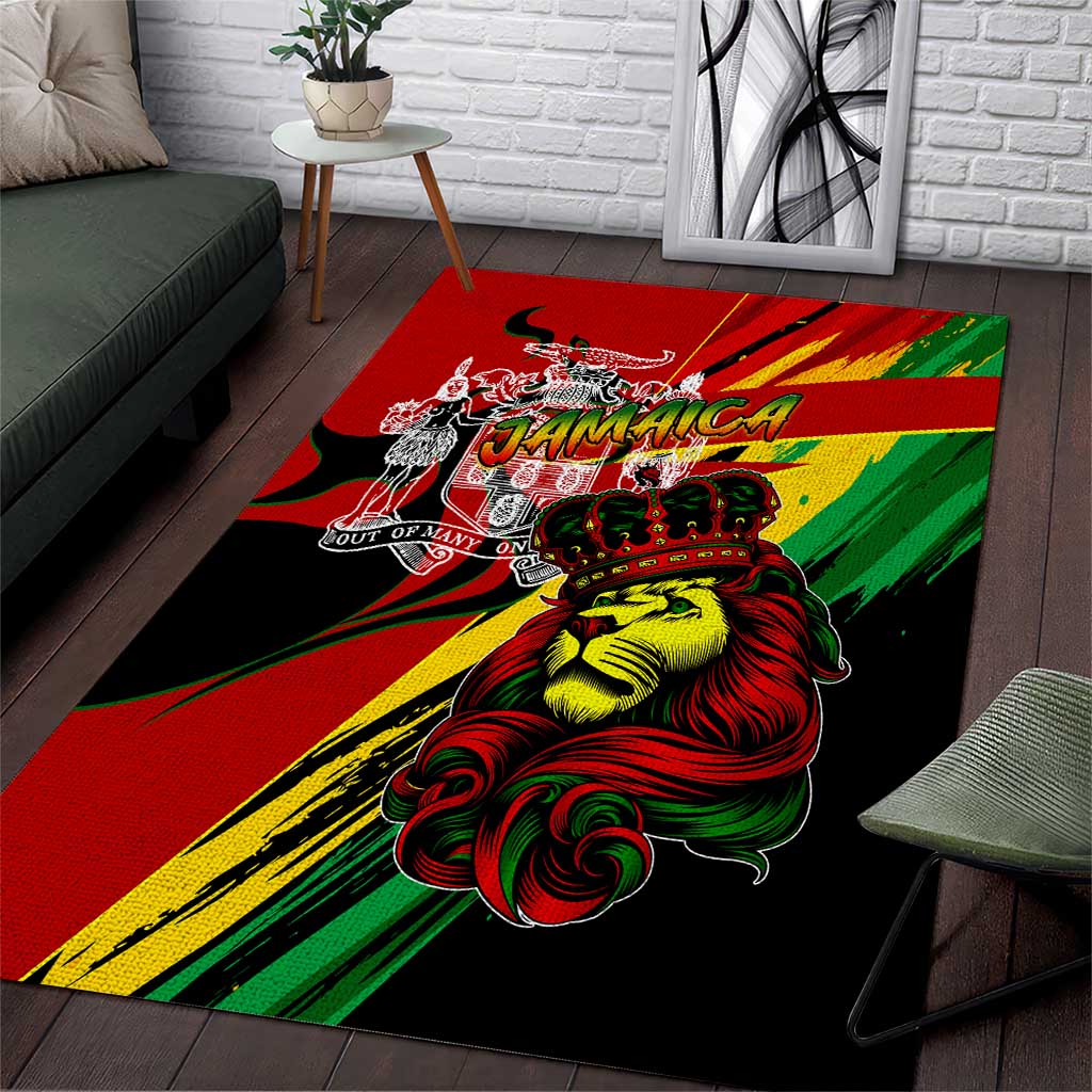 Jamaica Lion Area Rug Coat Of Arms Rastafarianism