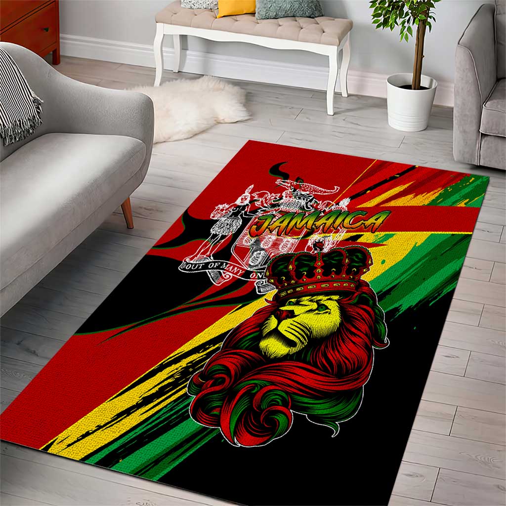 Jamaica Lion Area Rug Coat Of Arms Rastafarianism