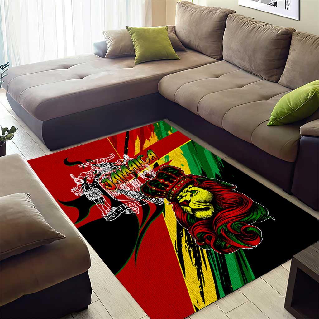 Jamaica Lion Area Rug Coat Of Arms Rastafarianism