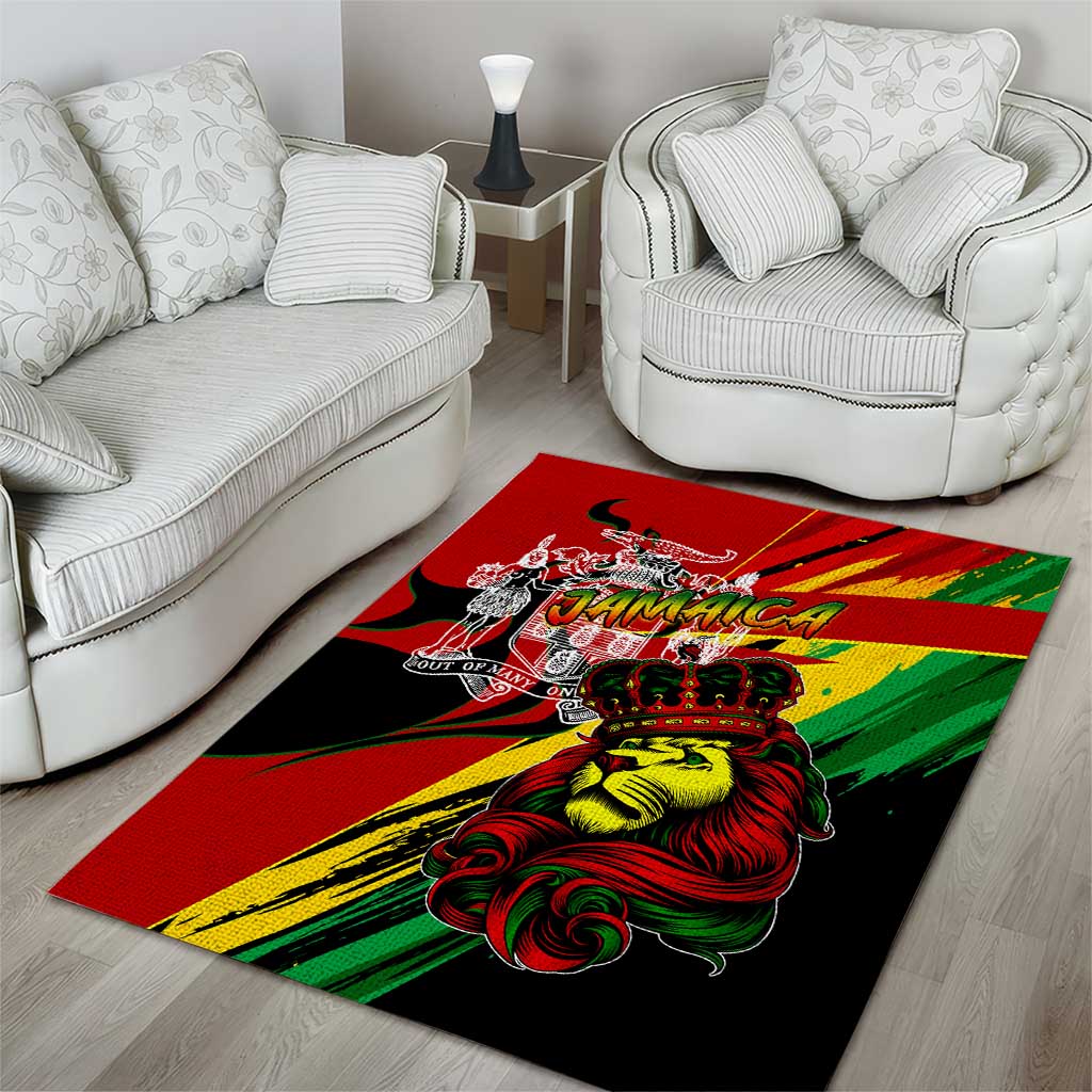 Jamaica Lion Area Rug Coat Of Arms Rastafarianism