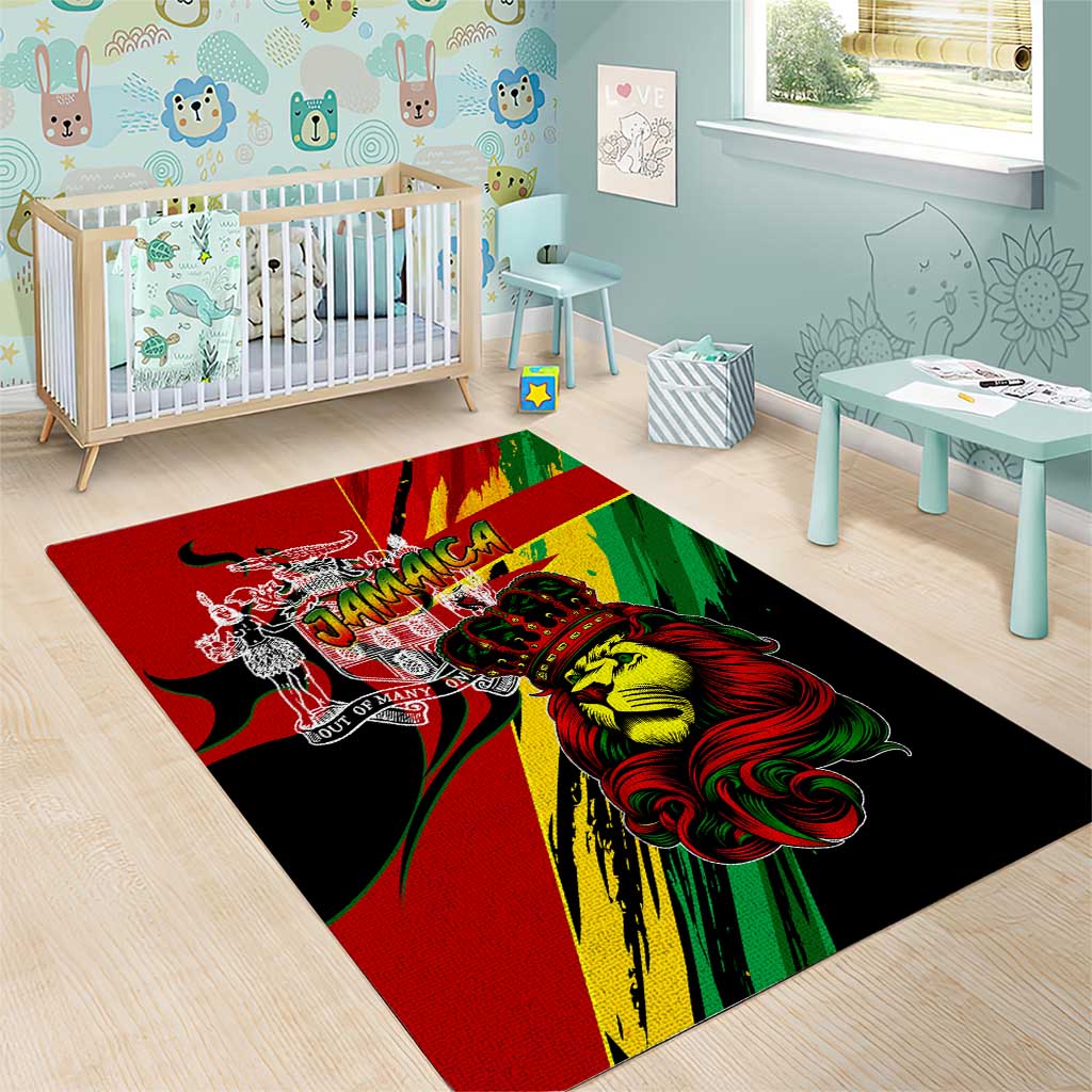 Jamaica Lion Area Rug Coat Of Arms Rastafarianism