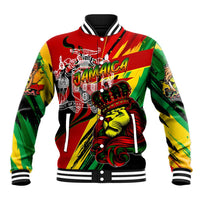 Jamaica Lion Baseball Jacket Coat Of Arms Rastafarianism