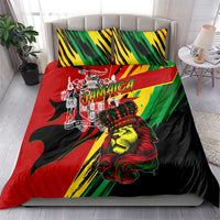 Jamaica Lion Bedding Set Coat Of Arms Rastafarianism