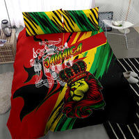 Jamaica Lion Bedding Set Coat Of Arms Rastafarianism
