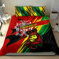 Jamaica Lion Bedding Set Coat Of Arms Rastafarianism