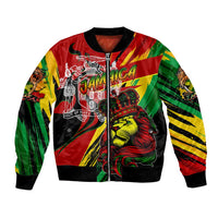 Jamaica Lion Bomber Jacket Coat Of Arms Rastafarianism