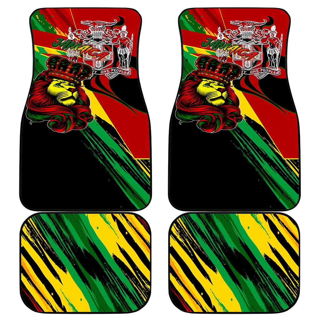 Jamaica Lion Car Mats Coat Of Arms Rastafarianism