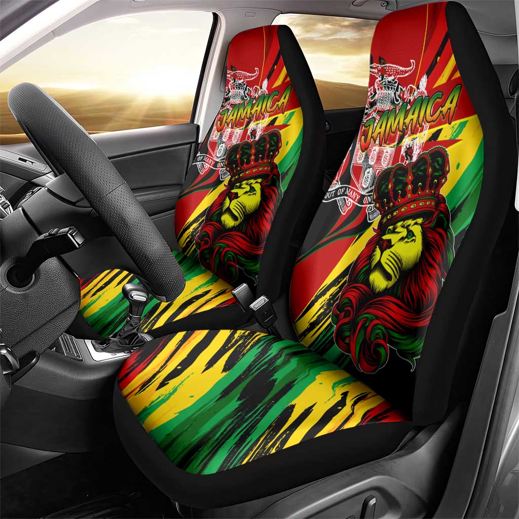 Jamaica Lion Car Seat Cover Coat Of Arms Rastafarianism