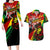 Jamaica Lion Couples Matching Long Sleeve Bodycon Dress and Hawaiian Shirt Coat Of Arms Rastafarianism