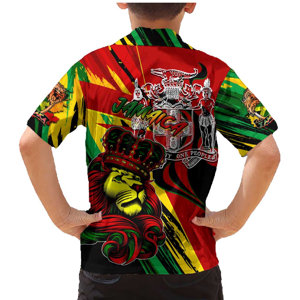 Jamaica Lion Family Matching Mermaid Dress and Hawaiian Shirt Coat Of Arms Rastafarianism