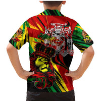 Jamaica Lion Family Matching Mermaid Dress and Hawaiian Shirt Coat Of Arms Rastafarianism