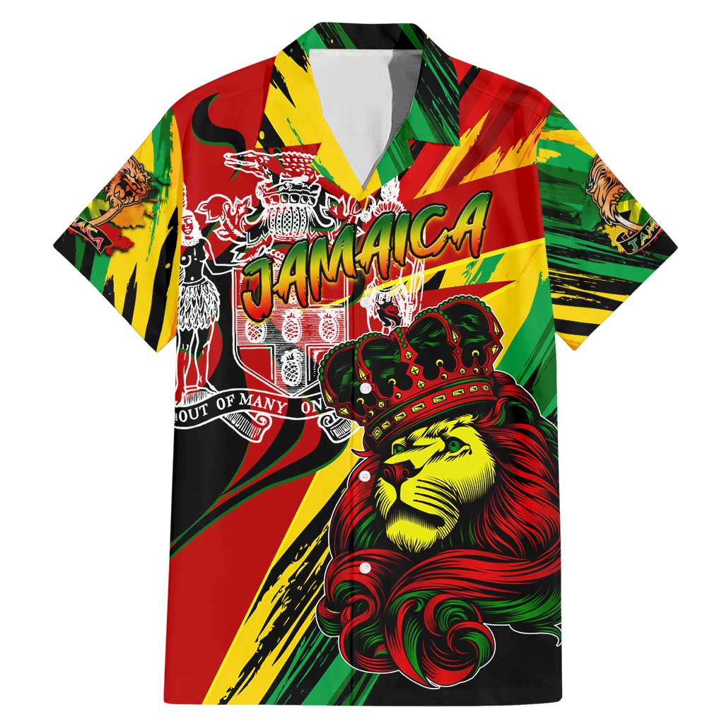 Jamaica Lion Family Matching Mermaid Dress and Hawaiian Shirt Coat Of Arms Rastafarianism