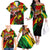 Jamaica Lion Family Matching Off The Shoulder Long Sleeve Dress and Hawaiian Shirt Coat Of Arms Rastafarianism