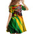 Jamaica Lion Family Matching Off Shoulder Short Dress and Hawaiian Shirt Coat Of Arms Rastafarianism