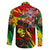 Jamaica Lion Family Matching Off Shoulder Short Dress and Hawaiian Shirt Coat Of Arms Rastafarianism