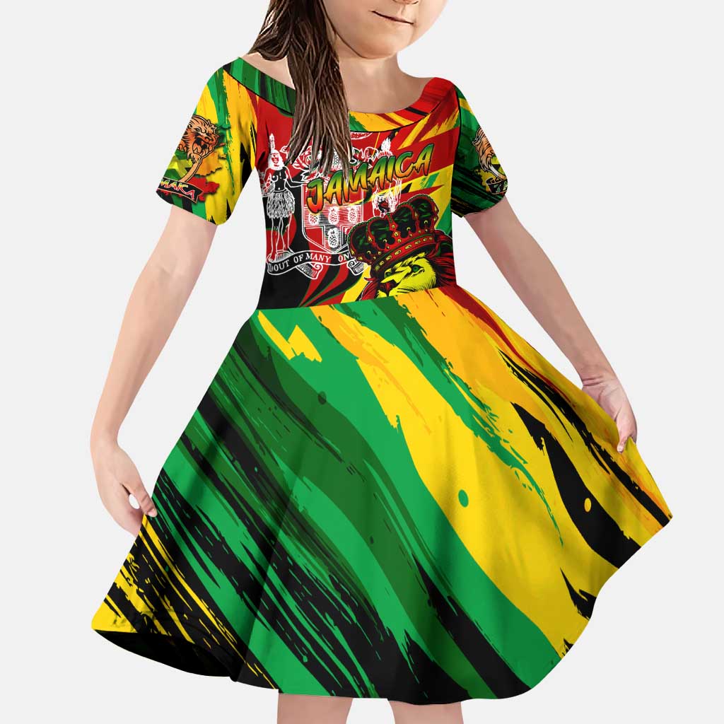 Jamaica Lion Family Matching Puletasi and Hawaiian Shirt Coat Of Arms Rastafarianism