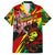 Jamaica Lion Family Matching Short Sleeve Bodycon Dress and Hawaiian Shirt Coat Of Arms Rastafarianism