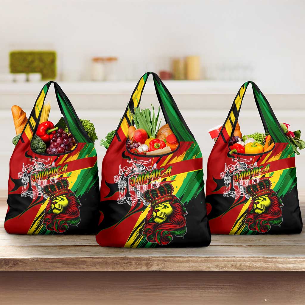 Jamaica Lion Grocery Bag Coat Of Arms Rastafarianism