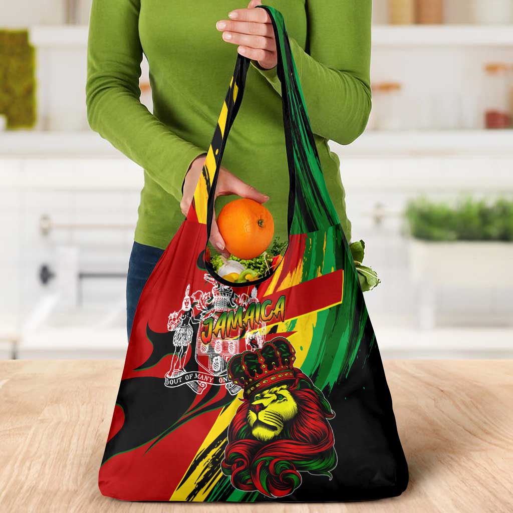Jamaica Lion Grocery Bag Coat Of Arms Rastafarianism