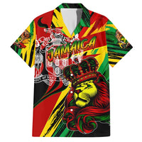 Jamaica Lion Hawaiian Shirt Coat Of Arms Rastafarianism