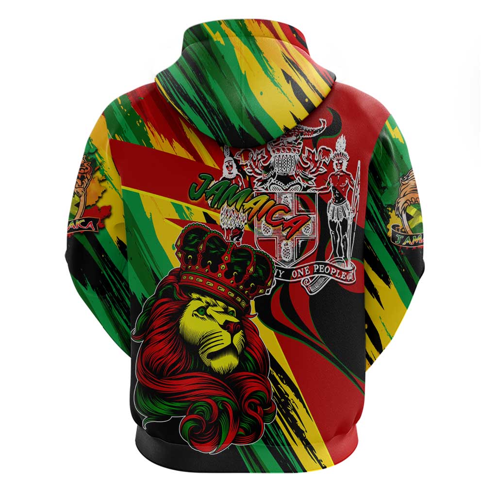Jamaica Lion Hoodie Coat Of Arms Rastafarianism