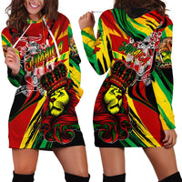 Jamaica Lion Hoodie Dress Coat Of Arms Rastafarianism