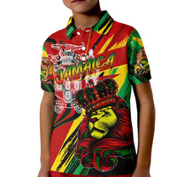 Jamaica Lion Kid Polo Shirt Coat Of Arms Rastafarianism