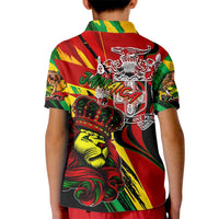 Jamaica Lion Kid Polo Shirt Coat Of Arms Rastafarianism