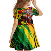 Jamaica Lion Kid Short Sleeve Dress Coat Of Arms Rastafarianism