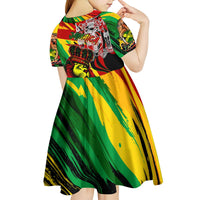 Jamaica Lion Kid Short Sleeve Dress Coat Of Arms Rastafarianism