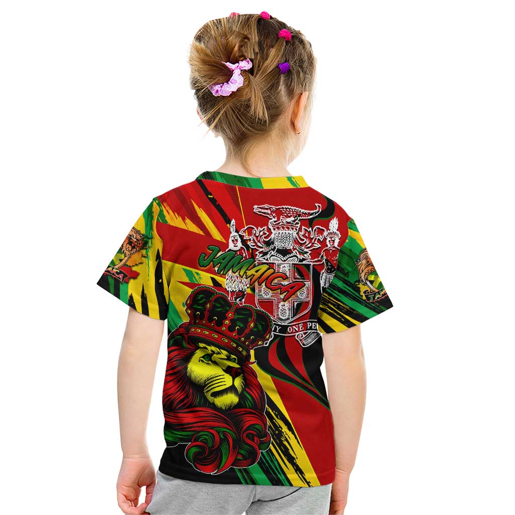 Jamaica Lion Kid T Shirt Coat Of Arms Rastafarianism
