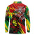 Jamaica Lion Long Sleeve Polo Shirt Coat Of Arms Rastafarianism