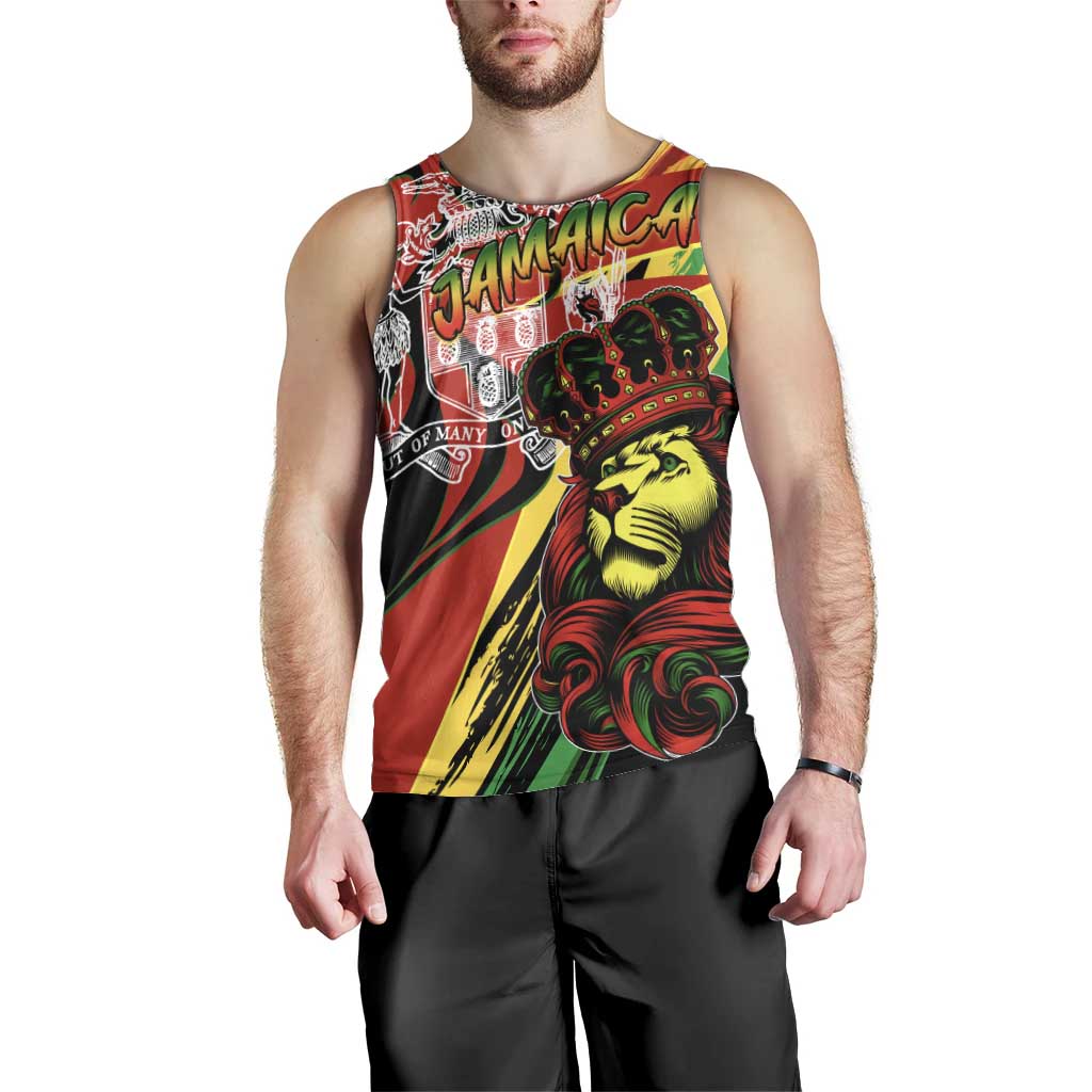 Jamaica Lion Men Tank Top Coat Of Arms Rastafarianism