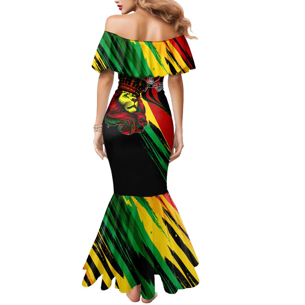 Jamaica Lion Mermaid Dress Coat Of Arms Rastafarianism