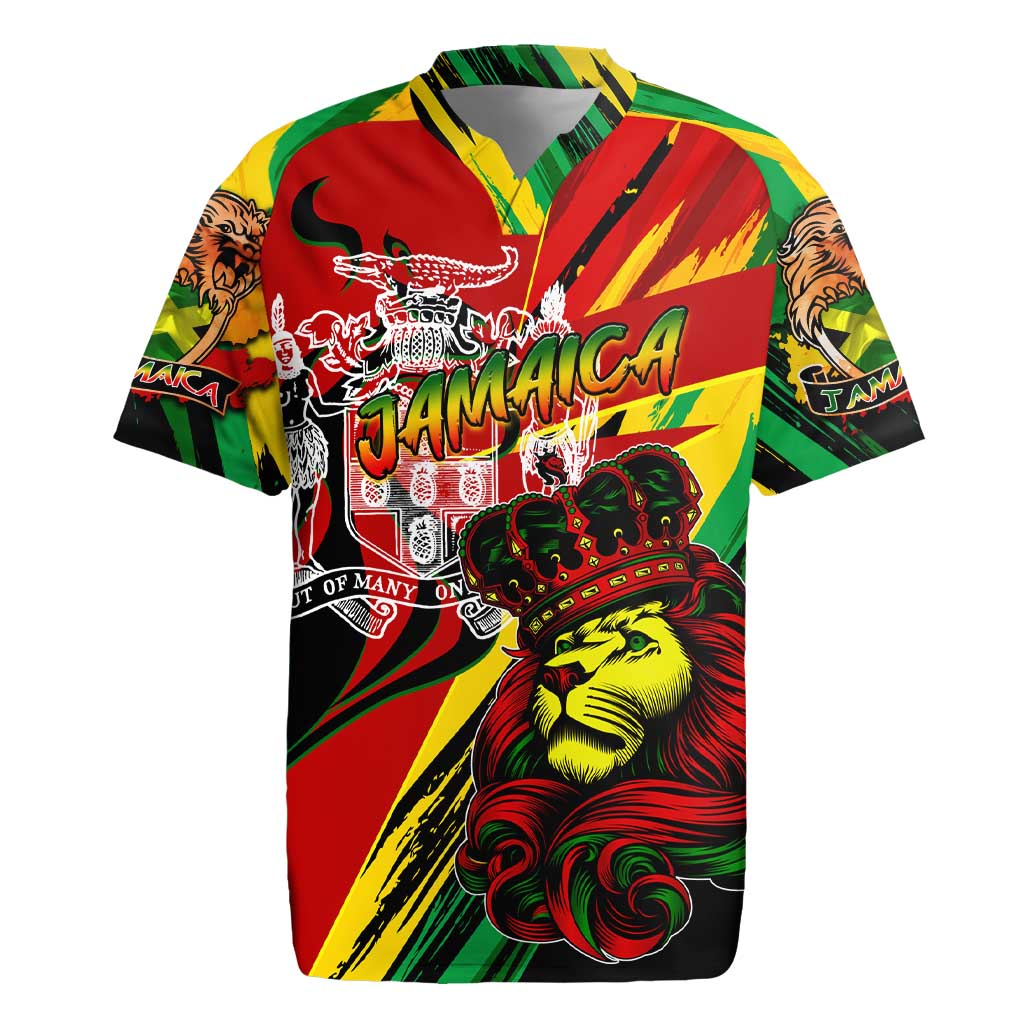 Jamaica Lion Rugby Jersey Coat Of Arms Rastafarianism