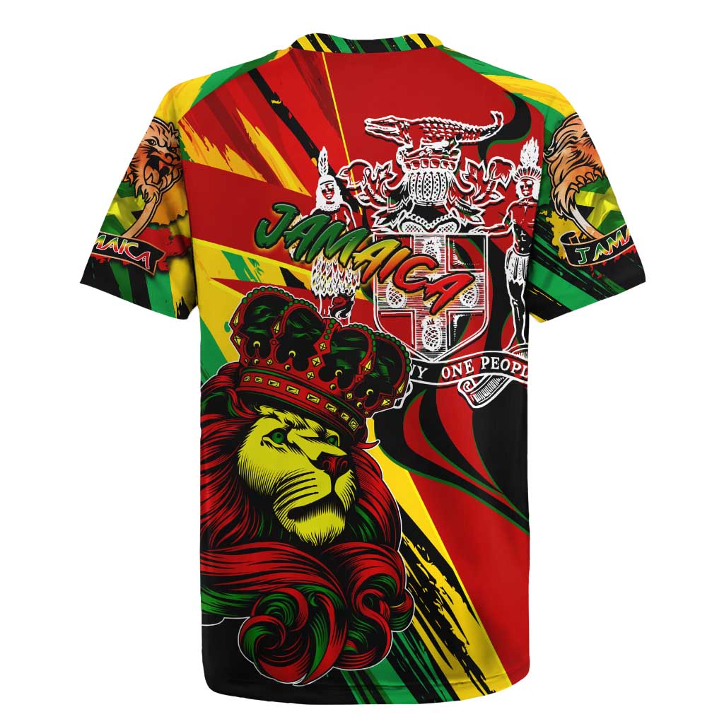 Jamaica Lion Rugby Jersey Coat Of Arms Rastafarianism