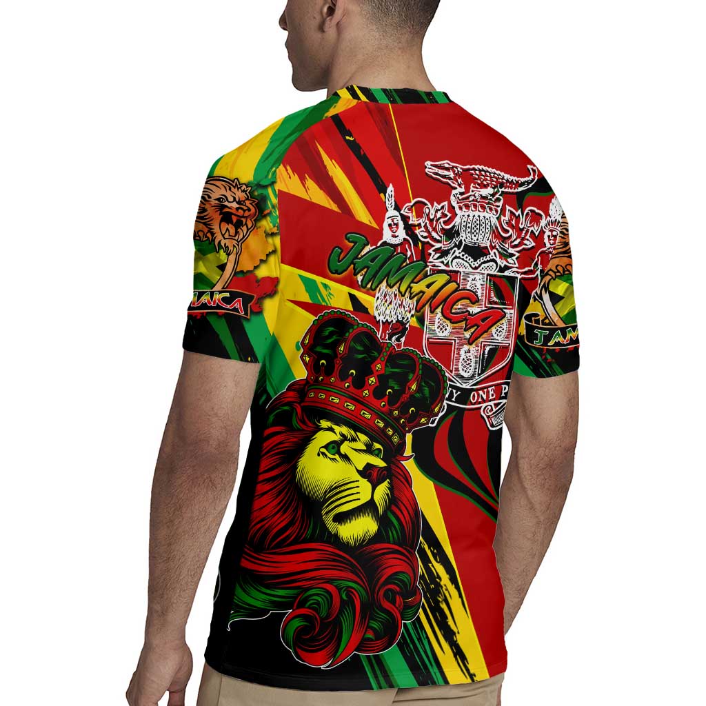 Jamaica Lion Rugby Jersey Coat Of Arms Rastafarianism