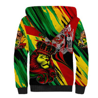 Jamaica Lion Sherpa Hoodie Coat Of Arms Rastafarianism