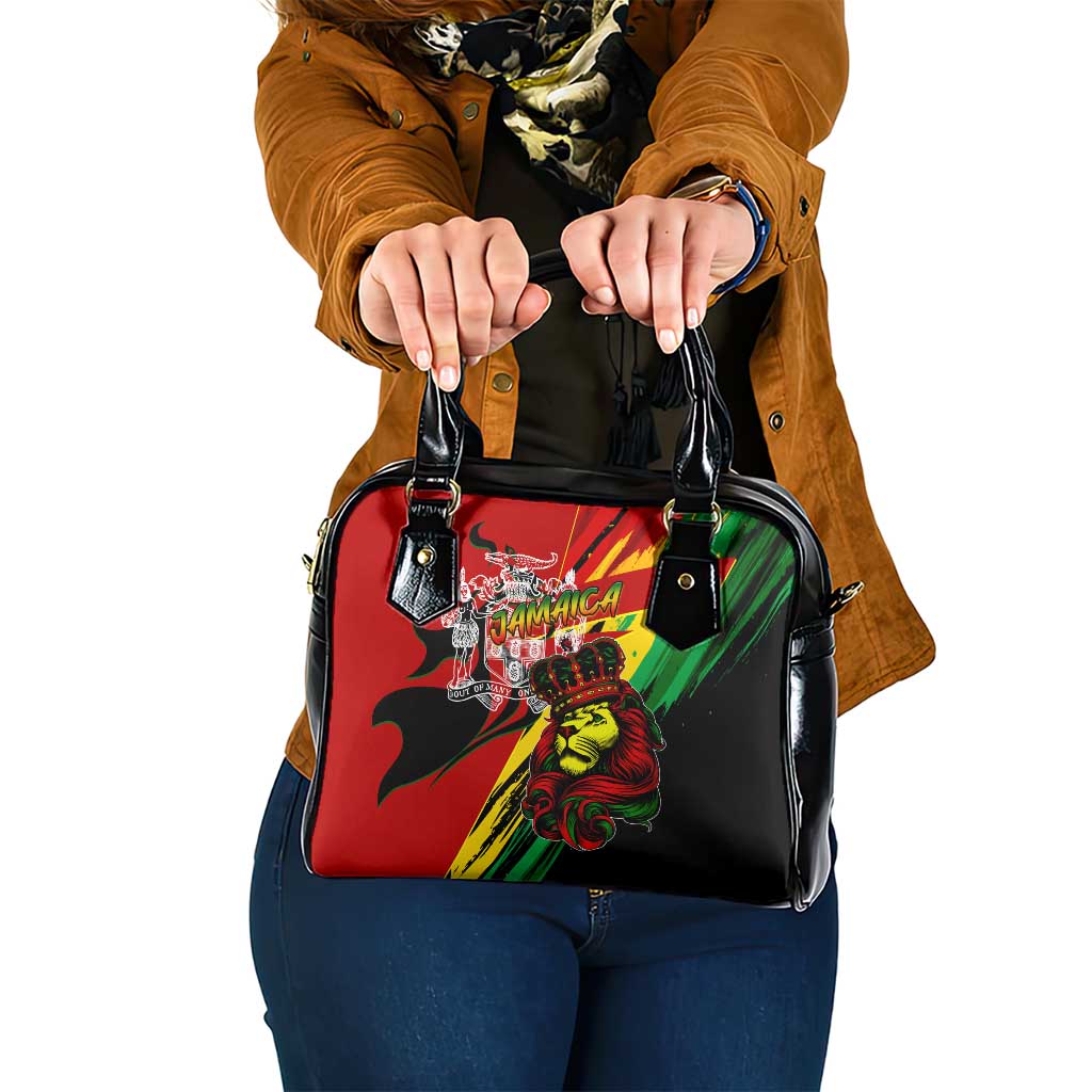 Jamaica Lion Shoulder Handbag Coat Of Arms Rastafarianism