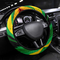 Jamaica Lion Steering Wheel Cover Coat Of Arms Rastafarianism