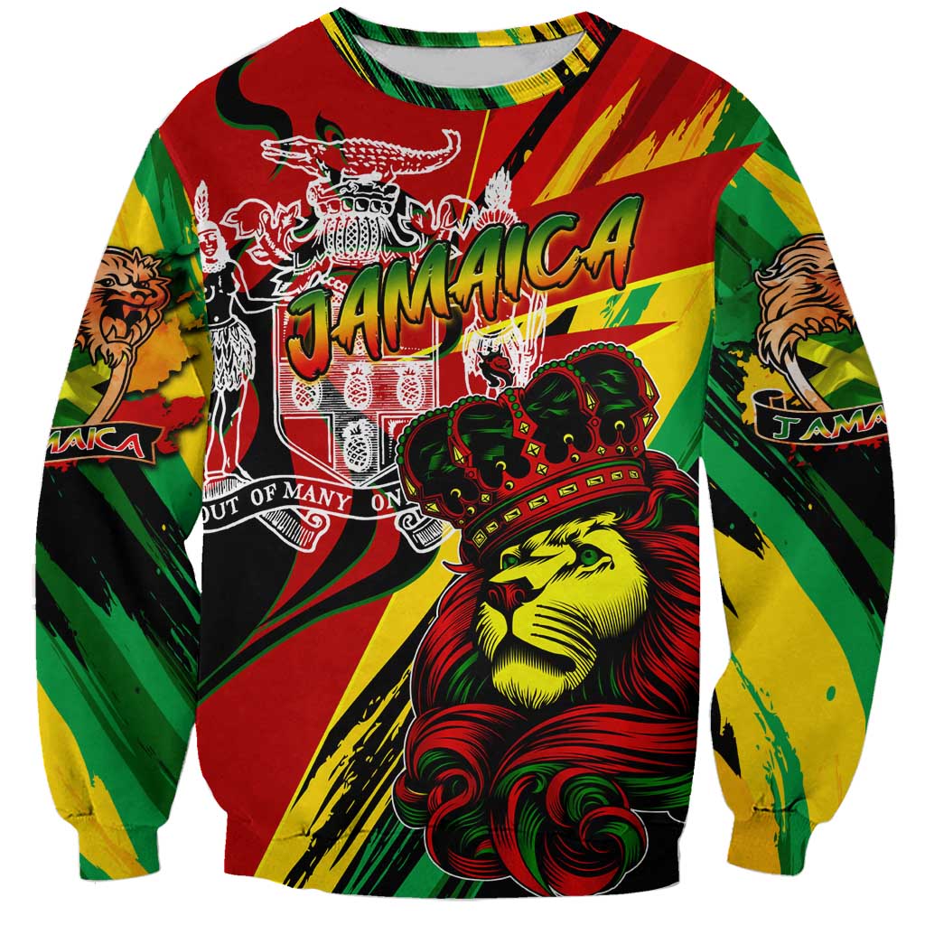 Jamaica Lion Sweatshirt Coat Of Arms Rastafarianism