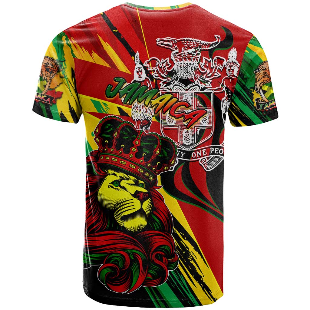 Jamaica Lion T Shirt Coat Of Arms Rastafarianism