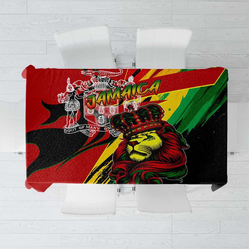 Jamaica Lion Tablecloth Coat Of Arms Rastafarianism
