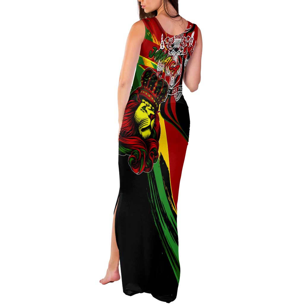 Jamaica Lion Tank Maxi Dress Coat Of Arms Rastafarianism