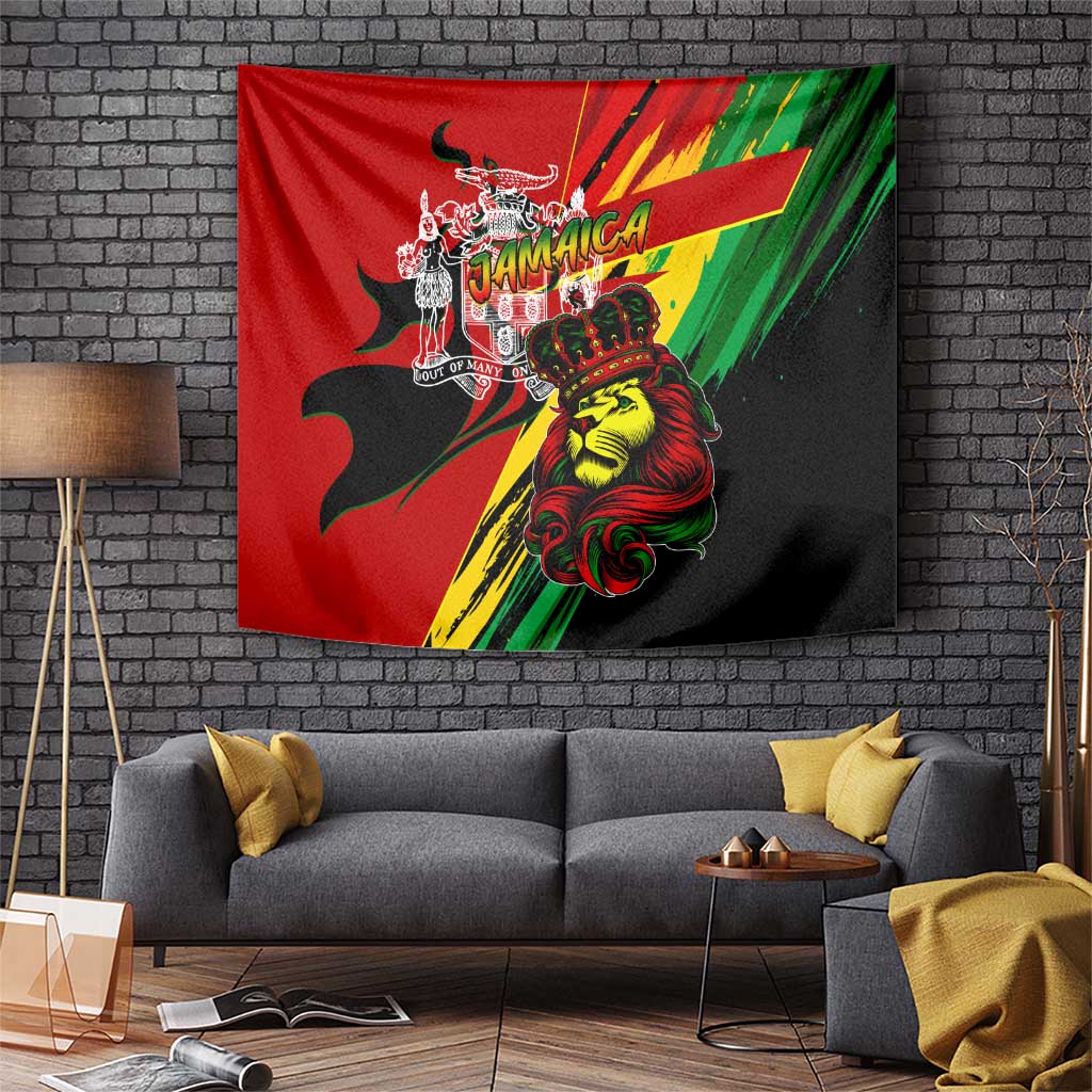 Jamaica Lion Tapestry Coat Of Arms Rastafarianism