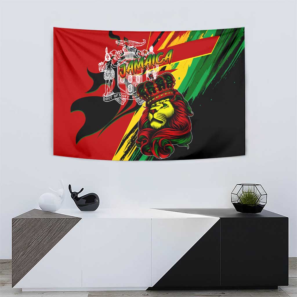 Jamaica Lion Tapestry Coat Of Arms Rastafarianism