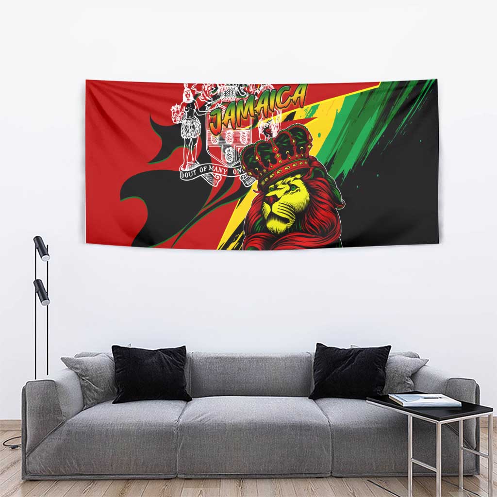 Jamaica Lion Tapestry Coat Of Arms Rastafarianism