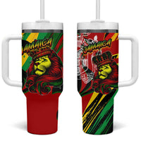 Jamaica Lion Tumbler With Handle Coat Of Arms Rastafarianism